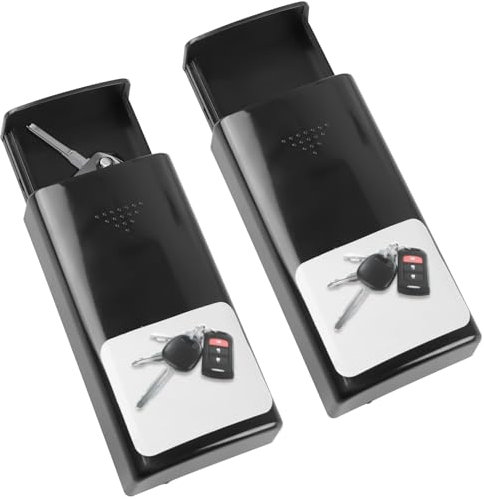 GBKDQQ 2 Stück Magnetischer Schlüsselkasten, Wasserdichter Schlüsselversteck, Schwarz, 10.7x5.6x2.7 cm, für Autos, Wohnmobile, Büros, Häuser und andere Szenen
