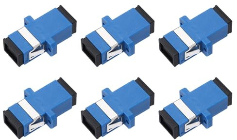 Sourcing Map 6 Pack Fiber Optic Coupler SC/UPC Single Mode Simplex Fiber Optical Cable Adapter for Network Internet