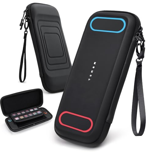 mumba Tasche für Nintendo Switch 2 2025, [Slim Version] Reisetasche mit Steckplatz für 12 Spielkassetten, Tragbartasche Schützend Carrying Case Handtasche Schützhülle Zubehör (Schwarz)