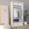 Myheimly Kleiderschrank, Garderobenschrank mit Stauraum, Schrank Mehrzweckschrank für Schlafzimmer, Flurschrank Offen Holzwerkstoff Kleiderschrank Weiß,3 Einlegeböden,100 x 50 x 200 cm