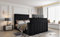 Zara Panel TV Bed Frame – Upholstered Platform Bed with Integrated TV Lift, Sturdy Wooden Slats, and Modern Design (Black, Double 4FT6)