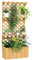Outsunny Letto per Orto Rialzato da Esterno con Spalliera, Fori di Drenaggio e 2 Mensole, Fioriera con Traliccio per Piante Rampicanti in Legno di Abete, per Piante, Fiori, 76x33x177 cm, Color Legno