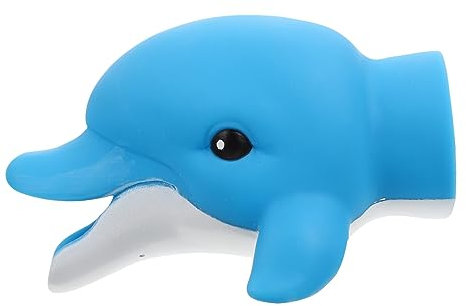 SECFOU Wasserhahn Verlängerung Cartoon-wasserhahn Babywanne Tülle Saugspinner Kleinkinder Handwaschhahn Tap-extender Campingspüle Fisch Klopfen Maschine Handhaben Gesicht Blue Vinyl