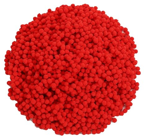 Caydo 2400 Pieces Mini Craft Pompoms Red Colors 6 mm Pom poms for Hobby Supplies and Valentine's Day Decorations | Small Pompom Balls for Hobby Supplies and Creative Arts and Crafts Making