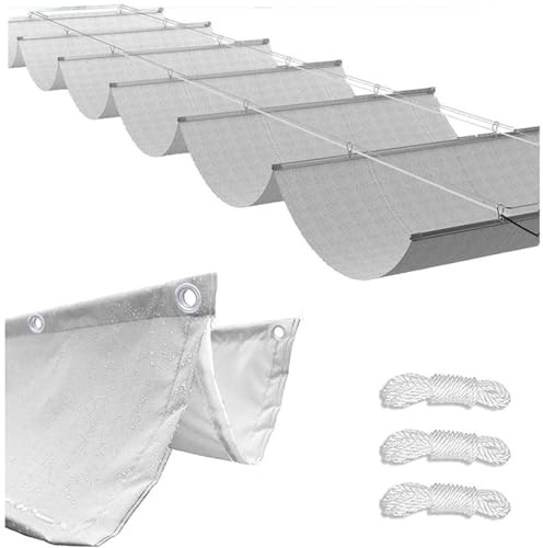 2025 Sonnensegel, verstellbar, einziehbar, wasserdicht, UV-beständig, aufrollbar, Sonnenschutz, für Außenbereich, Terrasse, Pergola für Balkon, 3 m x 6 m, grauer Leinwandbezug