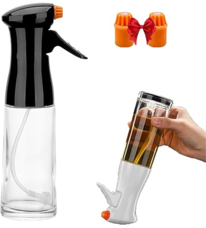 Oil Sprayer, 2 in 1 Oil Spritzer Spray Bottle for Kitchen Accessories, Widely Suitable for Air Fryer, BBQ, Baking, Salad - 200ml