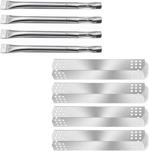 GRISUN Grill-Ersatzteile für Nexgrill 720-0783C, 720-0783E und Grill Master 720-0697 Gasgrill, 38.1cm Edelstahl-Brennerrohre und 37cm Hitzebleche Reparaturset