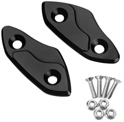 HUISI Rückspiegel-Lochabdeckung passend for RS660 RSV4 RS 660 V4 1100 Factory Rsv4 Motorrad CNC Windschutzscheiben-Spiegeleliminator-Kappe(Black)