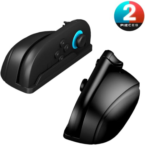 NBCP Mouse Grip for Switch 2 JonCons | [2 Pack] Ergonomic Gamer Grip Holder with Ultra-Smooth PTFE Glide Pads Portable for Switch 2 Joy Con Accessories(2025),Black