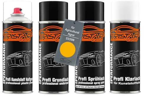 TRISTARcolor Kit peinture pour plastique pour Agricultural 22298 Stiga Geel | pour Agricultural / Agrar, Peinture voiture, Kit bombes de peinture pour pare-chocs/plastique