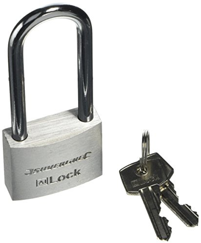 Silverline Tools 674961 Long Shackle Aluminium Padlock, Silver, 40 mm