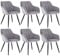 WOLTU Esszimmerstühle 6er Set Esszimmerstuhl Küchenstuhl Polsterstuhl Design Stuhl mit Armlehnen, mit Sitzfläche aus Samt, Gestell aus Metall, modern, Grau, BH93gr-6