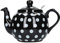 London Pottery Farmhouse Polka Dot Teapot with Infuser, Ceramic, Black/White, 4 Cup (1 Litre)