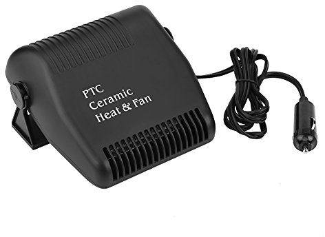 Car Heater Defroster,12V Cooling Fan Heater 2 in 1 Portable Fast Heating Low Noise Car Ceramic Heating Windshield Defroster Demister
