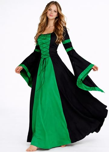 MAYLYNN Mittelalter Kleid Gewand Keyla grün - LARP, Größe:M