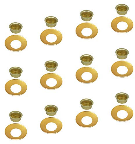 Auswahl Sorte + Menge - Kerzentülle Kerzeneinsatz Kerzenhalter Tropfenfänger aus Metall, für Baumkerzen, Puppenkerzen, Pyramidenkerzen Tafelkerzen u. Teelichter - 12 Stück Tülle + Tropfenfänger 22 mm