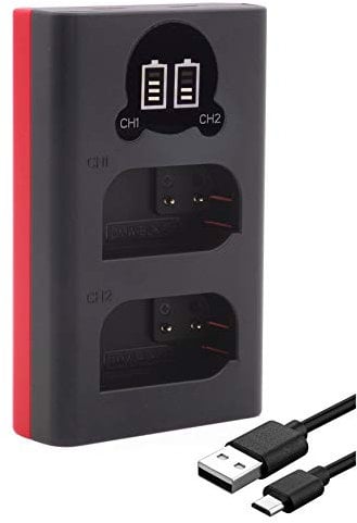 Baxxtar DMW BLK22 E Chargeur (Mini Dual LCD 98862) Alimentation par USB-C ou Micro USB - DC S5 S5D S5K S5-X S5II S5-IIX GH5 GH5-II GH5S DC-GH6 G9 DC-S9