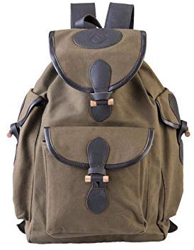 FARM-LAND Jagdrucksack Canvas mit lautlosen Knebelverschlüssen für Treibjagd + Drückjagd (braun)