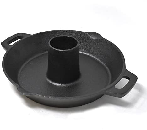 Joeji's Kitchen Chicken Roaster Stand Cast Iron BBQ or Oven Rotisserie Stand for Beer Can Chicken Poultry Beef Kebabs & More
