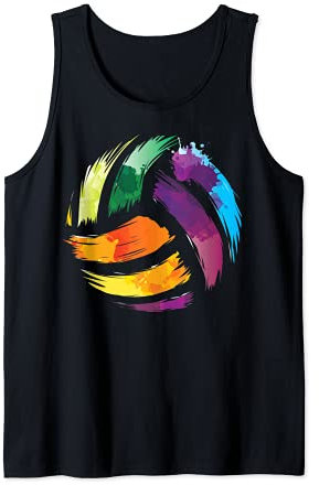 Bunter Volleyball | niedlicher Colorsplash Ball Geschenk Tank Top