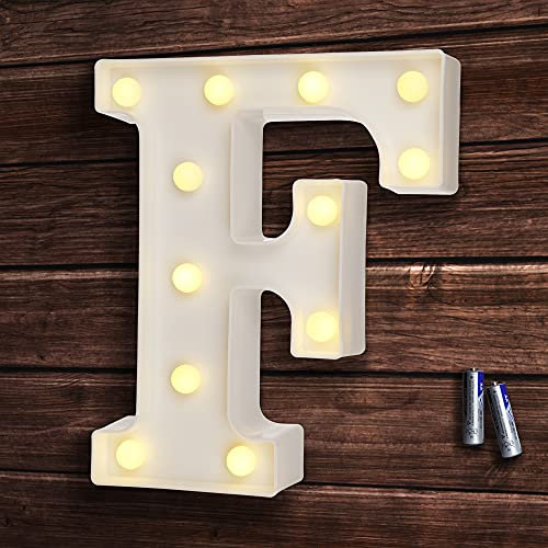 bemece LED Buchstaben Lichter Alphabet, Led leuchtbuchstabe, Led dekoration für Geburtstag Party Hochzeit & Urlaub Haus Bar - F