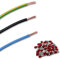 EBROM Kit de câblage pour armoire - Répartition - Câble flexible H07V-K 10 mm² (10 mm²) - Couleurs : bleu, noir, vert/jaune - Avec 20 embouts de câble de 18 mm - Rouge