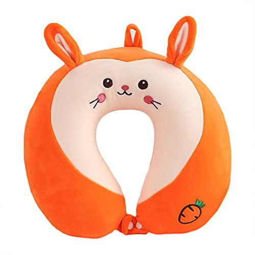 EXQULEG PP-Baumwolle Cartoon U-Shaped Reisekissen Nackenkissen Reisekissen Kinder Reisekissen Ideal für Reise Büro und Haus (Hase)