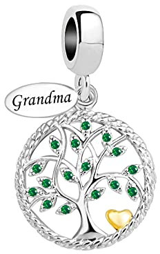 LSxAB Breloque arbre de vie pour maman, grand-mère, épouse, compatible avec les bracelets à breloques Pandora, Cuivre, Pas de gemme