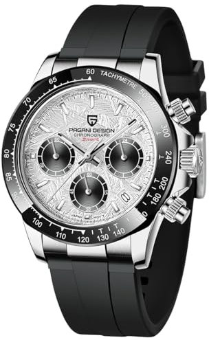 Pagani Design Herren-Armbanduhr Saphir Sport Quarzuhr Edelstahl Herren Wasserdicht Armbanduhr VK63 Uhrwerk Mode Chronograph…