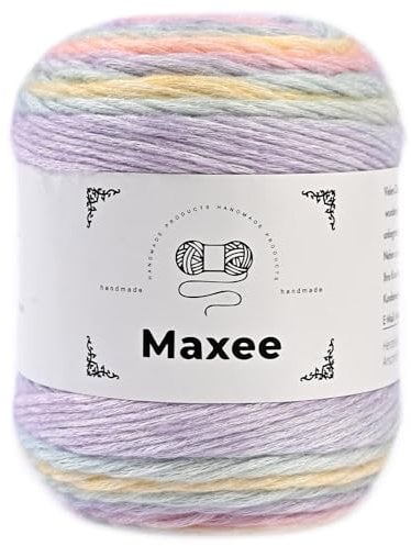 Maxee Farbverlaufsgarn, 100g 250 Meter Cupcake Bobbel, Regenbogenstreifen, Mehrfarbiges Gradient Häkelgarn, Häkeln Baumwoll Strickgarn, zum Pullover, Hüte, Mütze, Schal, Decke
