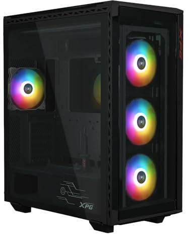 XPG BATTLECRUISER II ST E-ATX 4 Fan ARGB gehärtetes Glas, schwarz, BATTLECRUISERIIST-BKC