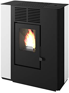 Nella - Stufa canalizzata a pellet da 9.4 Kw Bianco