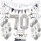 Silber Geburtstagsdeko 70 Jahre Frau Mann,ballon 70 Geburtstag Frauen Deko, Luftballons 70. Geburtstag Deko Frau silber,Party Deko 70. Geburtstag Männer Tortendeko 70 Geburtstag Frau Mann deko