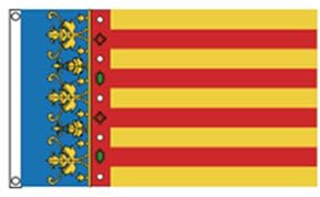 Stormflag Bandera Comunidad Valenciana 3x5ft, 150x90 cm, Multicolored, Poliéster, 90g, 2 Ojales de Metal, Costura Doble