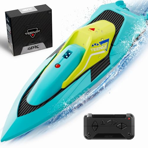 4DRC S5 Fast RC Boat for Pools and Lakes, 2.4 GHz 20+ MPH Racing Boats for Kids & Adults with Rechargeable Battery,Low Battery Alarm,Gifts for Boys Girls