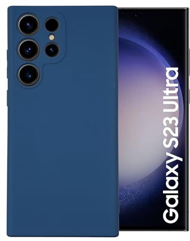 Maxter Coque Samsung S23 Ultra Bleu Foncé - Coque de Téléphone en Silicone - Coque de Protection Antichoc - Phone Case