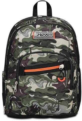 Seven Zaino Scuola Adavanced Detach, Verde, Lightventure, Doppio Scomparto Con Tasca Staccabile Uso Zainetto, Tasca Porta PC, Tasca Porta Borraccia, Zaino Medie e Superiori, Bambino Ragazzo