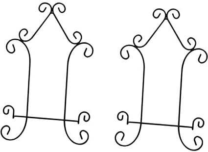 Amosfun 2pcs Iron Easel Metal Coat Hanger Hanging Photo Rack Dish Drying Rack Mini Clothes Rack Plate Display Stand Mobile Phone Holder Metal Wall China Plate Hanging Rack Wrought Iron