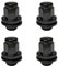 RYBO Set of 4 Wheel Nuts, M12 x 1.5, Flat Seated, 19 Hex - Compatible with Jaguar Vehicles (Black, Set of 4)