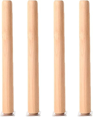 JIAOLUN123 4 Pieds pour Meubles en Bois Verticale Pattes De Remplacement de Table Basse Forme Ronde Jambes pour Canapé Meuble TV Table à Manger,avec Plaque de Montage et Vis (70CM)