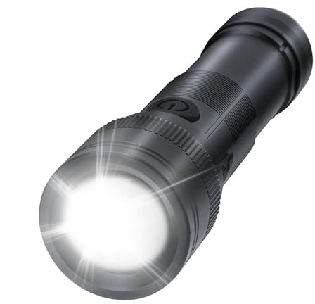 BORUiT ST12 Torches Led Super Bright 10000 Lumens, Small Powerful Torch USB C Rechargeable with 4 Modes, IP67 Waterproof Flashlight for Adult Kids Camping Emergency Dog Walking Gift