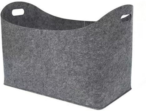 SHITOOMFE Felt Bags Firewood Basket with Handles Felt Log Storage Basket for Shopping Newspapers Grey felt baskets