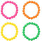 DAZZLUXE 4-teilige Perlenarmbänder für Kinder, Bunte Kunststoffarmbänder, Magische 80er-Jahre-Accessoires, Neonarmbänder für Frauen