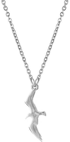 Silver Seagull Pendant Necklaces for Women Girls Men Unisex Hypoallergenic Minimalist Flying Bird Animal Choker Chain Necklace Simple Unique Lovely Cute 1989 Reputation Jewelry for Fans Sister Daughte