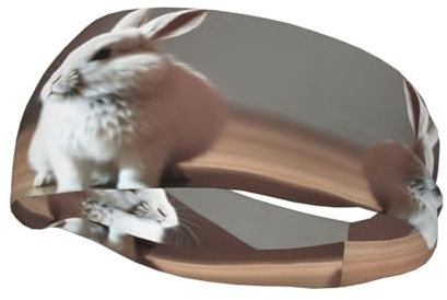 Drtgeds Cry White Yoga-Haarbänder mit Kaninchen-Aufdruck, Sportschweißband, atmungsaktiv, verstellbar, feuchtigkeitsableitende Stirnbänder