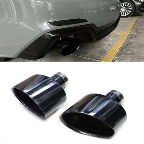 ZFZFC Endstuck Auspuff für Audi A3 A4 A5 A6 A7 Up RS3 RS4 RS5 RS6, Auspuffblenden Edelstahl Auto Endstück Endschalldämpfer Spitze Endrohrblende,B Black