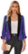 GRACE KARIN Femme Blazer à Sequins Élégant Devant Ouvert Manches 3/4 Col Revers Officiel Chic Slim Fit 2XL Violet Coloré