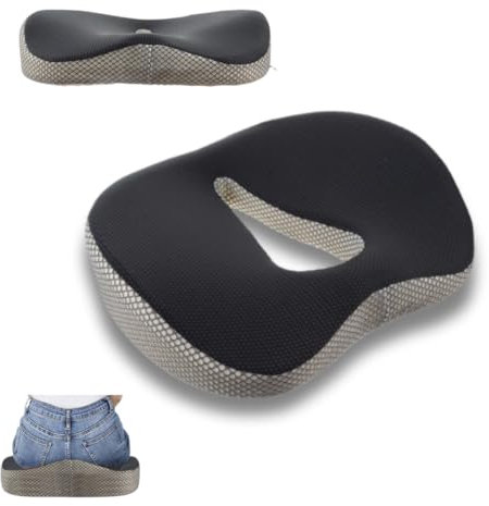 UKIUAN Cojín Ortopédico de Espuma Viscoelástica para Hemorroides, Almorranas, Ciática y Dolor de Coxis – Almohada Ergonómica de Alta Densidad para Oficina, Hogar y Viajes