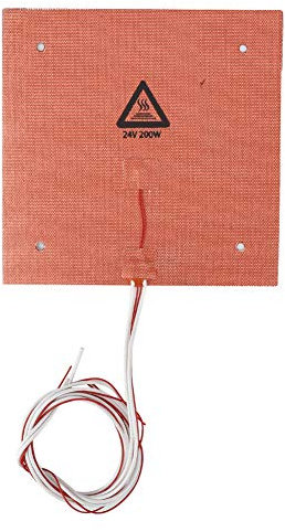 235 * 235 mm Hochtemperatur-Silikon-Heizbett-Heizkissen 200 W 24 V für 3D-Drucker Orange