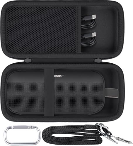 Baval Hard Portable Case Compatible with Bose New SoundLink Flex 2nd Gen/Bose SoundLink Flex Bluetooth Portable Speaker,Black Case